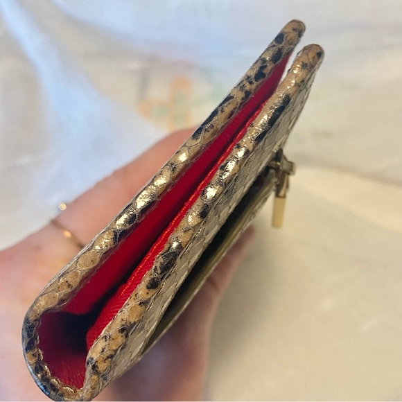 HOBO brand python wallet/billfold with red interior, 3x6.5” - Picture 10 of 10